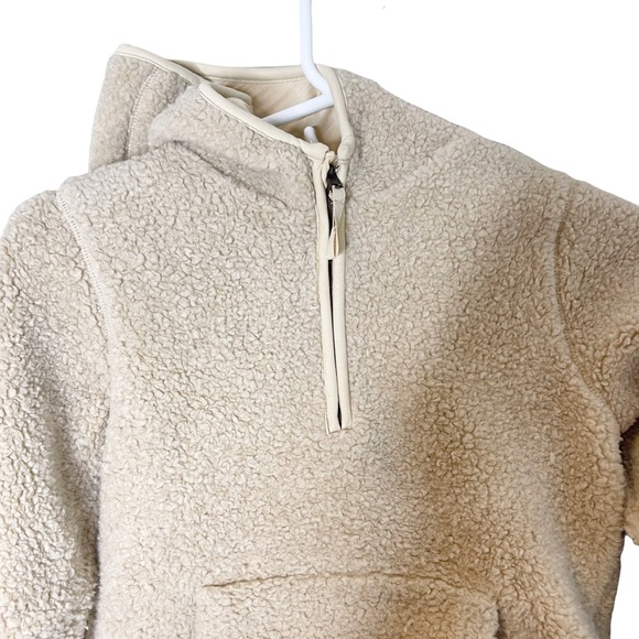 H&M Girls Sherpa Fleece Hooded 1/4 Zip Pullover Jacket - Picture 5 of 10